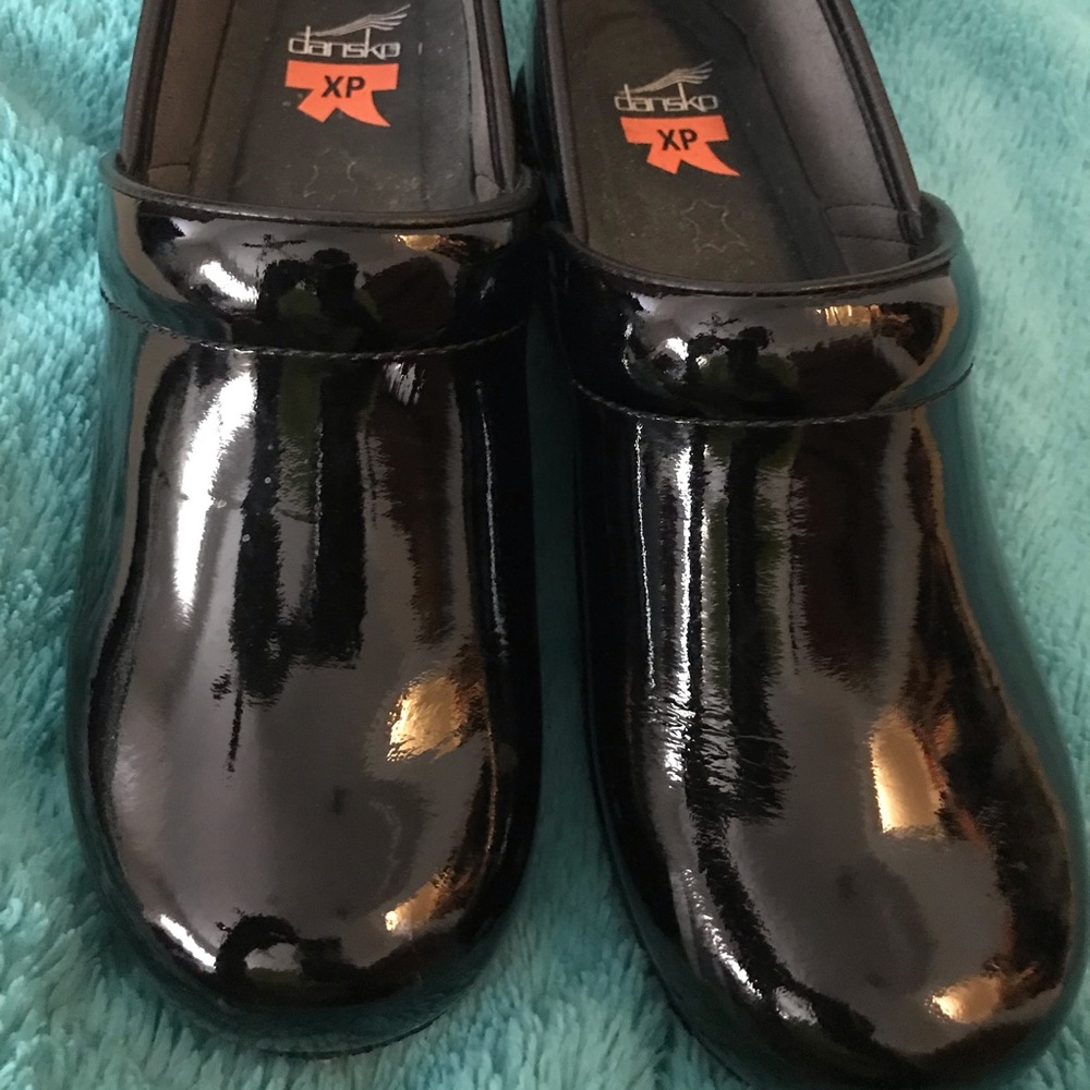 Black Patent Leather Dansko Clogs